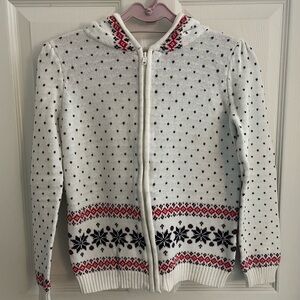 Girl’s Gymboree hooded zip-up sweater, size 10-12